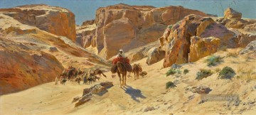  desert - Ein DESERT CARAVAN Eugene Girardet Orientalist